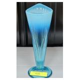 7.5' DUNCAN MILLER BLUE OPALESCENT VASE