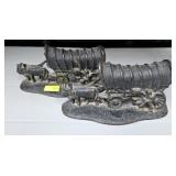 1937 CHAMPION HARDWARE CO. CAST IRON BOOKENDS