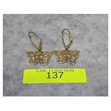 PAIR OF 1.5' STERLING SILVER BUTTERFLY EARRINGS