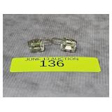 PAIR OF STERLING SILVER ~2CT TW AQUAMARINE EARRING