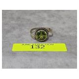 STERLING SILVER ~3CT PERIDOT RING, SZ-7