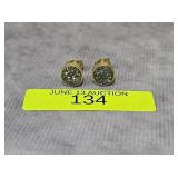 PAIR OF STERLING SILVER DRUSY QUARTZ STUD EARRINGS