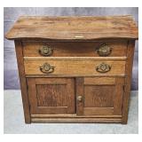 ANTIQUE OAK WASH STAND