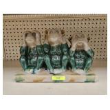 12' CERAMIC 'SEE. HEAR, SPEAK, NO EVIL' FIGURE