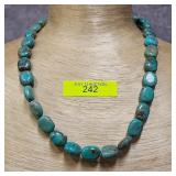 18' NATIVE AMERICAN STERLING TURQUOISE NECKLACE