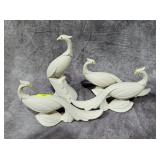 4- PC. SET OF MID CENTURY CERAMIC PEACOCKS