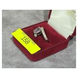 STERLING SILVER ~2CT AMETHYST RING, SZ-7