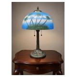 24' REVERSED PAINTED 'PAL TREE' TABLE LAMP