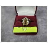 STERLING SILVER ~4CT CITRINE RING, SZ-6