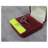 STERLING SILVER ~2CT AMETHYST RING, SZ-7