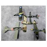 GROUP OF 5- VINTAGE WWI & WWII WOODEN PLANE MODELS