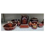 LOT OF ASST. HULL POTTERY DRIP GLAZE SERVING ITEMS