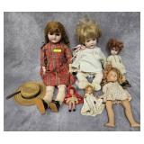 GROUP OF 6- VINTAGE GERMAN & OTHER DOLLS