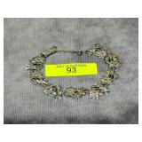 7' STERLING SILVER MARCASITE FLORAL BRACELET