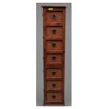 7-DRAWER OAK & RATTAN LINEN CHEST