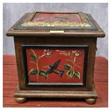HUMMINGBIRD PAINTED HINGE WOODEN BOX