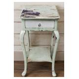 1-DRAWER PRIMITIVE QUEEN ANNE LAMP TABLE