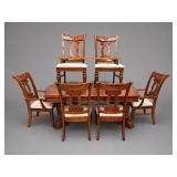 7- PC. KNOTTED CHERRY DINING ROOM TABLE SET