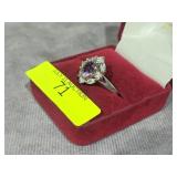 STERLING SILVER ~2CT AMETHYST RING, SZ-9