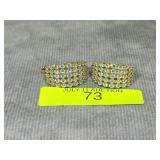 PAIR OF STERLING SILVER CZ HUGGY EARRINGS