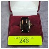 STERLING SILVER ~12CT CITRINE RING, SZ-7