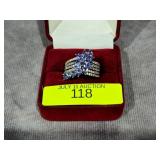 STERLING SILVER ~2CT TW TANZANITE RING, SZ-7