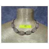 14' STERLING SILVER ROSE QUARTZ NECKLACE