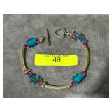 7' STERLING SILVER BEADED LINK BRACELET
