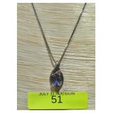 18' STERLING SILVER ~2CT MYSTIC TOPAZ NECKLACE