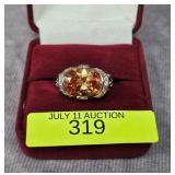 STERLING SILVER ~6CT MORGANITE RING, SZ-8