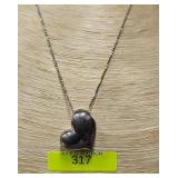 16' STERLING SILVER 3D HEART NECKLACE