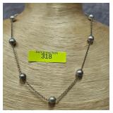 16' STERLING SILVER & PEARL NECKLACE