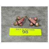 PAIR OF STERLING SILVER CORAL 'HOOK' EARRINGS