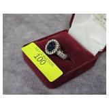 STERLING SILVER ~2.5CT TANZANITE RING, SZ-6