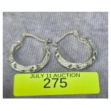 PAIR OF STERLING SILVER 1' HOOP EARRINGS
