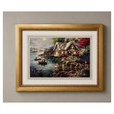 24' X 20' FRAMED LAKE COTTAGE PRINT