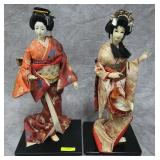 TWO- PORCELAIN GEISHA FIGURE