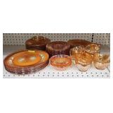 ~36- PCS. OF JEANETTE GLASS IRIDESCENT DINNERWARE