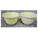 TWO- 6.5' HAMILTON VASELINE CUSTARD MIXING BOWLS