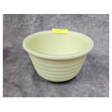 6' VASELINE CUSTARD RIBBED BOWL