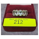 STERLING SILVER ~5CT BLUE TOPAZ RING, SZ-10