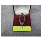 STERLING SILVER CARNELIAN RING, SZ-5
