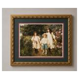 34' X 28' FRAMED VICTORIAN CHILDREN PRINT