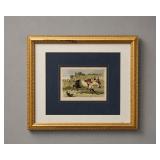 FRAMED 'PASSIONS OF THE HORSE' COLORED ENGRAVING