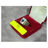 1942 NATIVE AMERICAN GEMSTONE RING, SZ-8