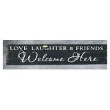 47' WELCOME HERE WOODEN WALL PLAQUE