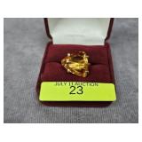 STERLING SILVER ~8CT CITRINE RING, SZ-7.5