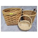 GROUP OF 3- ASST. SPLIT OAK BASKETS