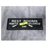 8' CAST IRON L&N RAILWAY RESTROOM SIGN