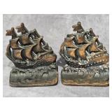 PAIR OF VINTAGE CAST IRON 'SHIP' BOOKENDS